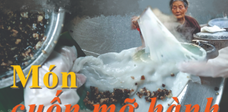 Món cuốn mỡ hành ở Thanh Trì